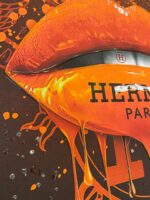 Hermes Orange Lips Image - Framed wall art - Image 3