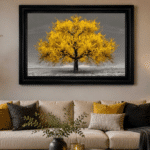 Yellow Cherry Tree - Framed Wall Art for Living Rooms