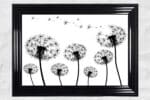 Dandelion Field Blowing Left In the Wind - Framed Wall Art