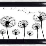 Dandelion Field Blowing Left In the Wind - Framed Wall Art