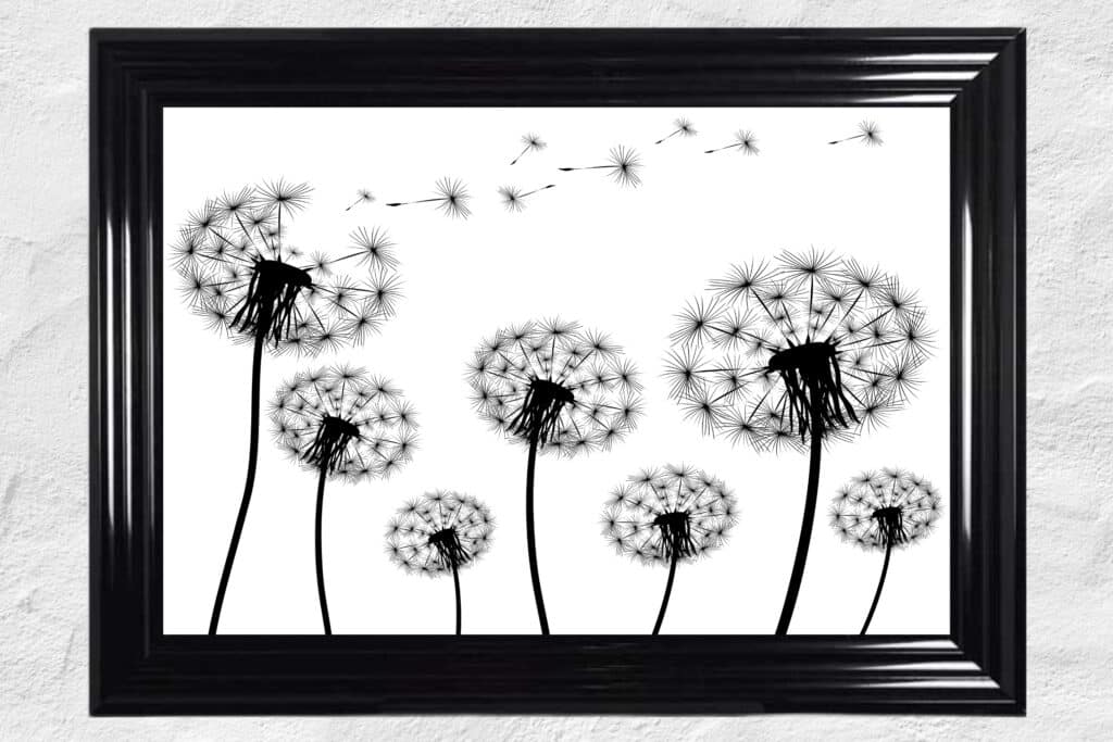 Dandelion Field Blowing Right In the Wind - Framed Wall Art
