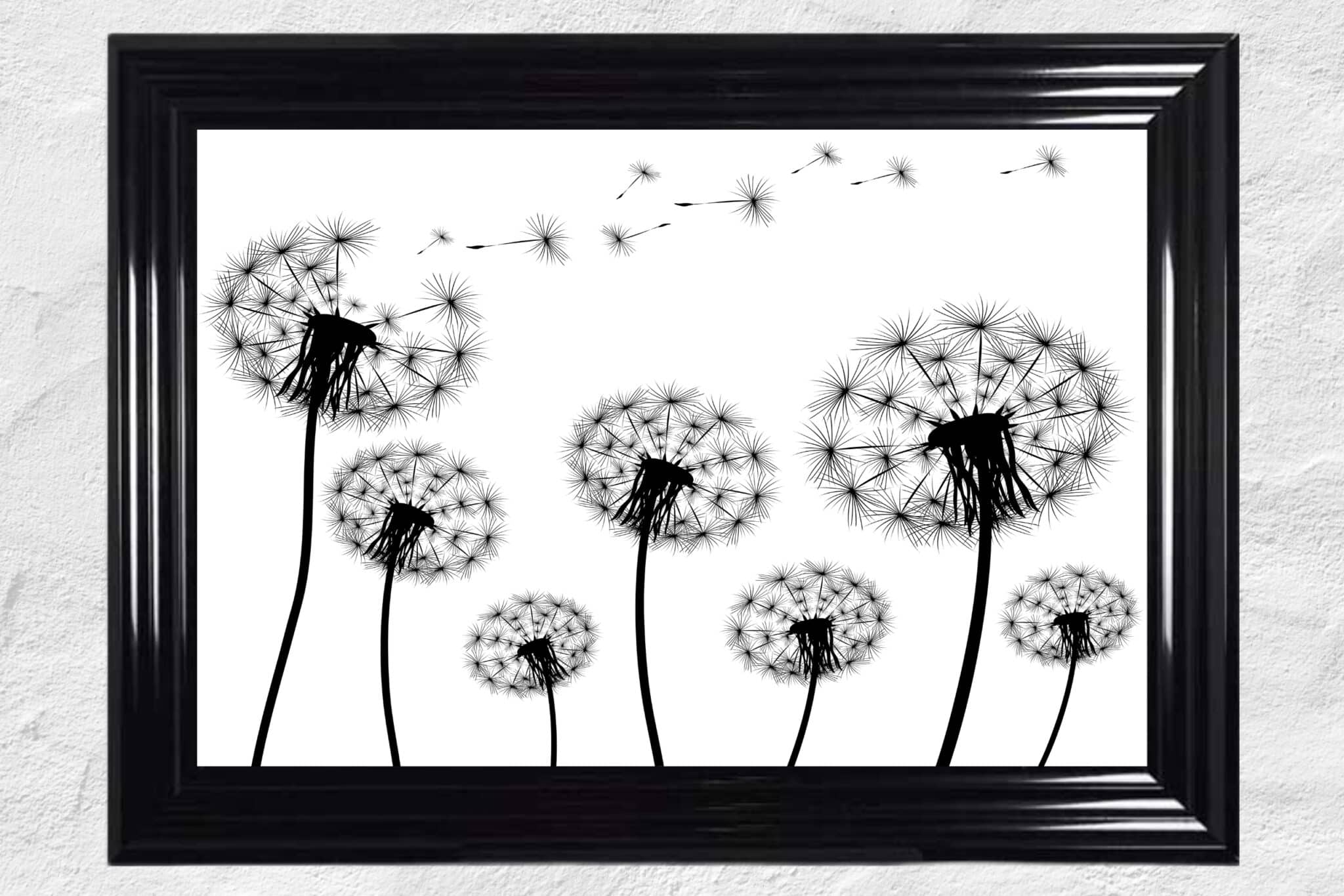 My project-1 (90) Dandelion Field Blowing Right In the Wind - Framed Wall Art
