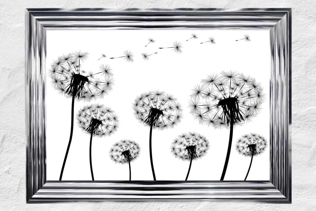 Dandelion Field Blowing Right In the Wind - Framed Wall Art