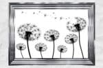 Dandelion Field Blowing Left In the Wind - Framed Wall Art