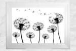 Dandelion Field Blowing Left In the Wind - Framed Wall Art
