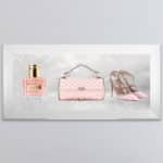Valentino Perfume, Handbag and Shoe - Framed wall art