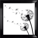 Dandelions Blowing left In the Wind - Framed Wall Art