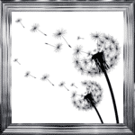 Dandelions Blowing left In the Wind - Framed Wall Art