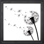 Dandelions Blowing left In the Wind - Framed Wall Art