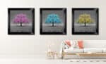 Floral and tree artwork