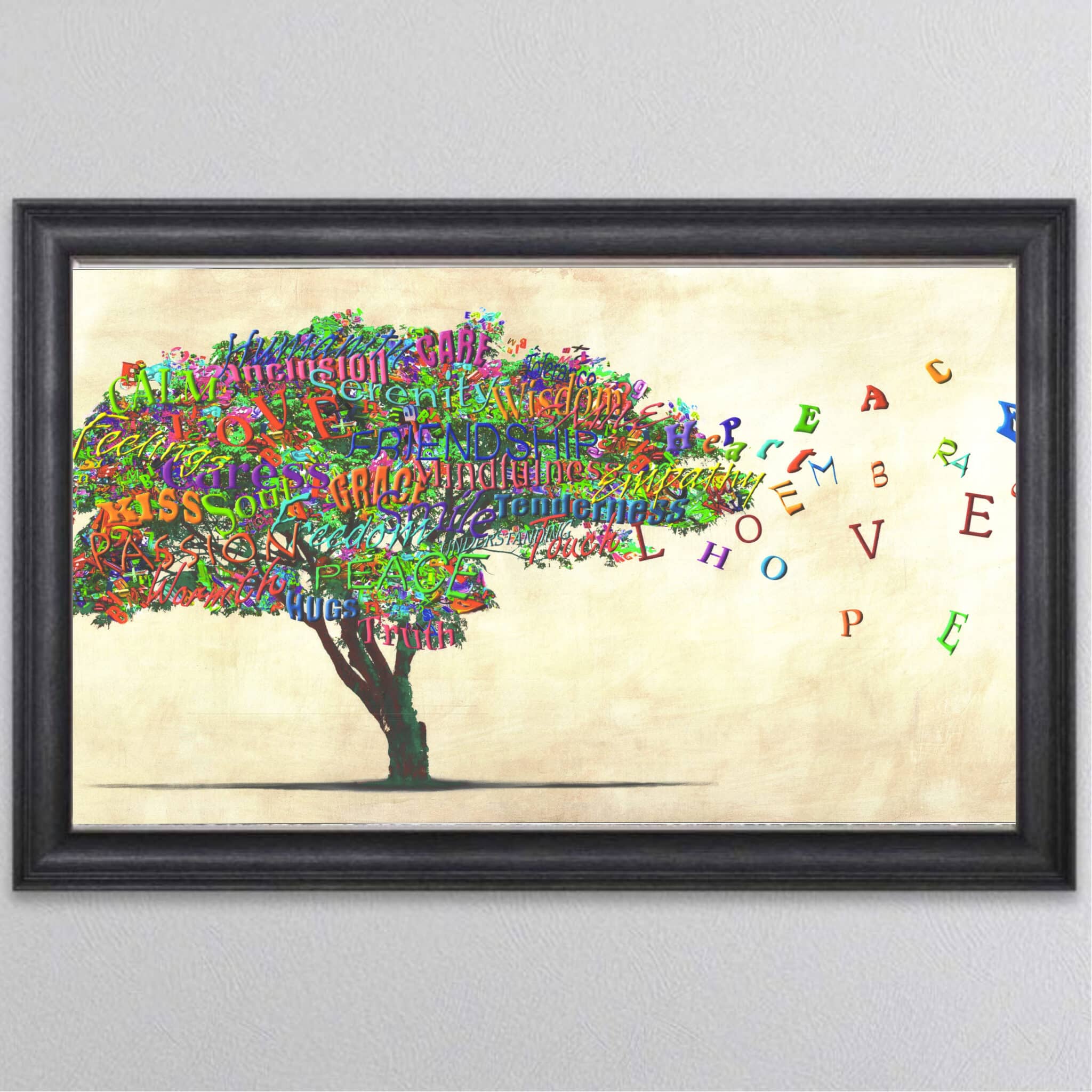 My project-1 (16) Coloured Tree of Humanity - Framed Wall Art