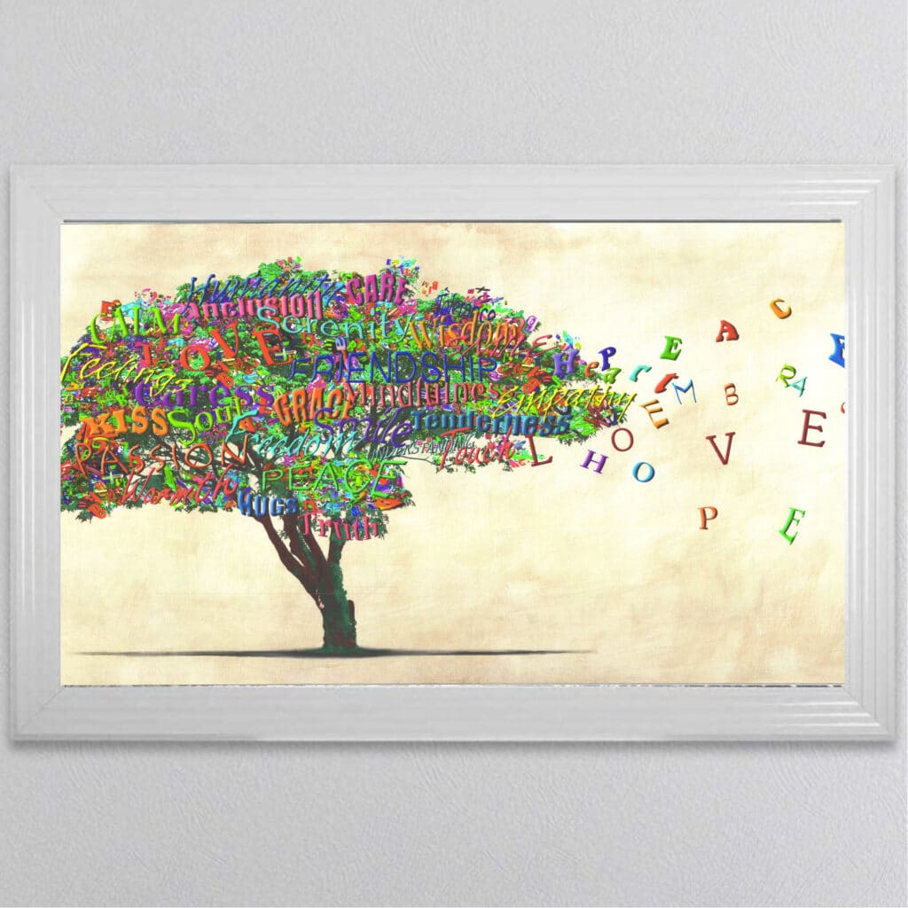Coloured Tree of Humanity - Framed Wall Art