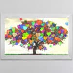 Coloured Love Tree - Framed Wall Art