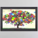 Coloured Love Tree - Framed Wall Art