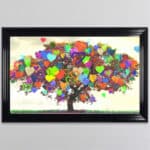 Coloured Love Tree - Framed Wall Art