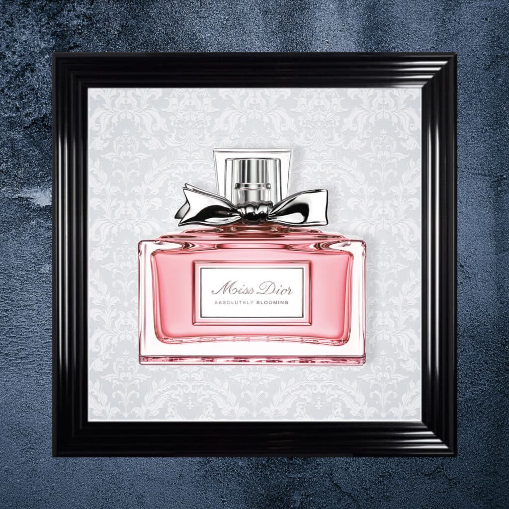 Miss Dior Perfume Bottle - Framed Wall Art