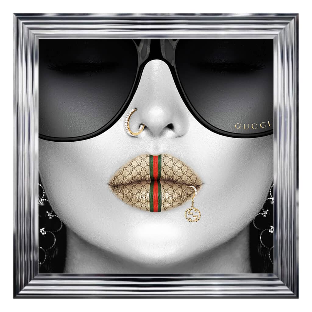 Gucci Classic Lips Image - Framed wall art
