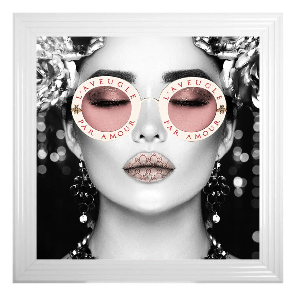 Gucci Pink Lips Image - Framed wall art