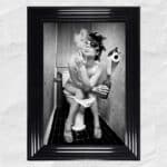 Smoking on the Toilet - Framed wall art