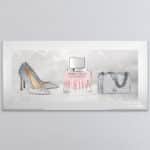 Jimmy Choo Perfume, Handbag and Shoe - Framed wall art