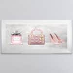 Miss Dior Perfume, Handbag and Shoe - Framed wall art