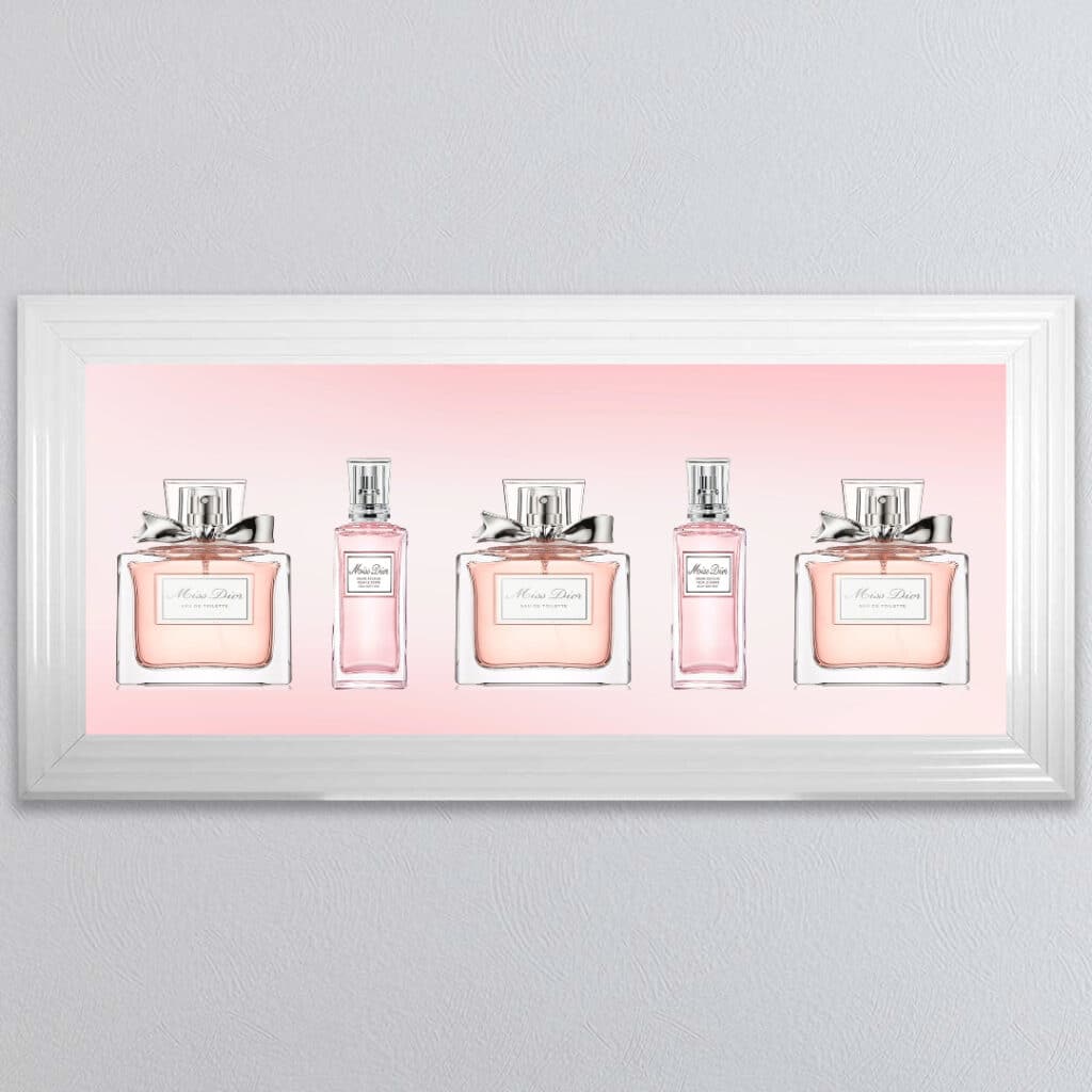 Miss Dior Perfume Bottles - Framed wall art