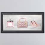 Miss Dior Perfume, Handbag and Shoe - Framed wall art