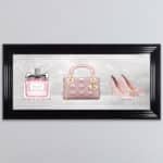 Miss Dior Perfume, Handbag and Shoe - Framed wall art