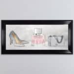 Jimmy Choo Perfume, Handbag and Shoe - Framed wall art