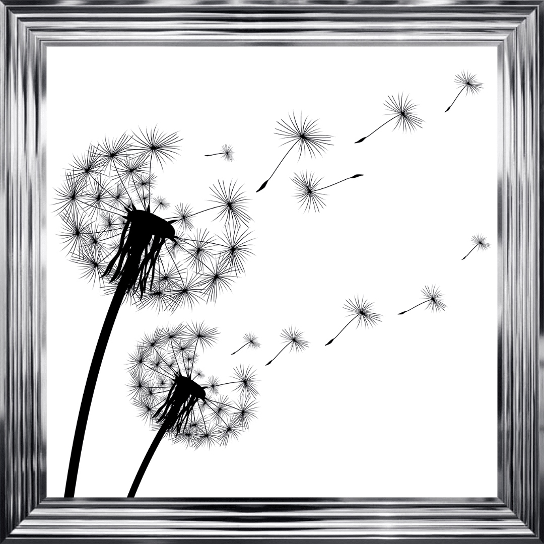 Untitled - 2024-05-12T140135.564 Dandelions Blowing Right In the Wind - Framed Wall Art