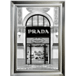 Prada shop Front with Silver Background - Wall Art