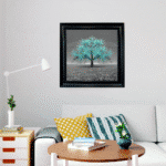 Teal Cherry Tree - Framed Wall Art - Image 4