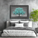 Teal Cherry Tree - Framed Wall Art - Image 2
