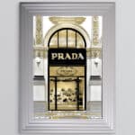 Prada shop Front with Gold Background - Wall Art