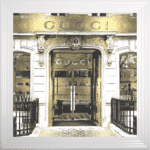 Gucci Shop Front with Gold Background - Wall Art