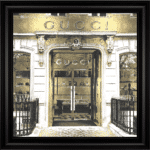 Gucci Shop Front with Gold Background - Wall Art