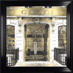 Gucci Shop Front with Gold Background - Wall Art