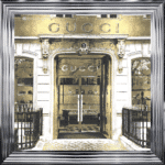 Gucci Shop Front with Gold Background - Wall Art