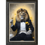 Yellow Lion - Framed Animal Wall Art