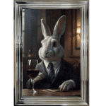 Rabbit in Suit - Framed Animal Wall Art