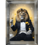 Yellow Lion - Framed Animal Wall Art