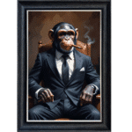 Monkey in Suit - Framed Animal Wall Art