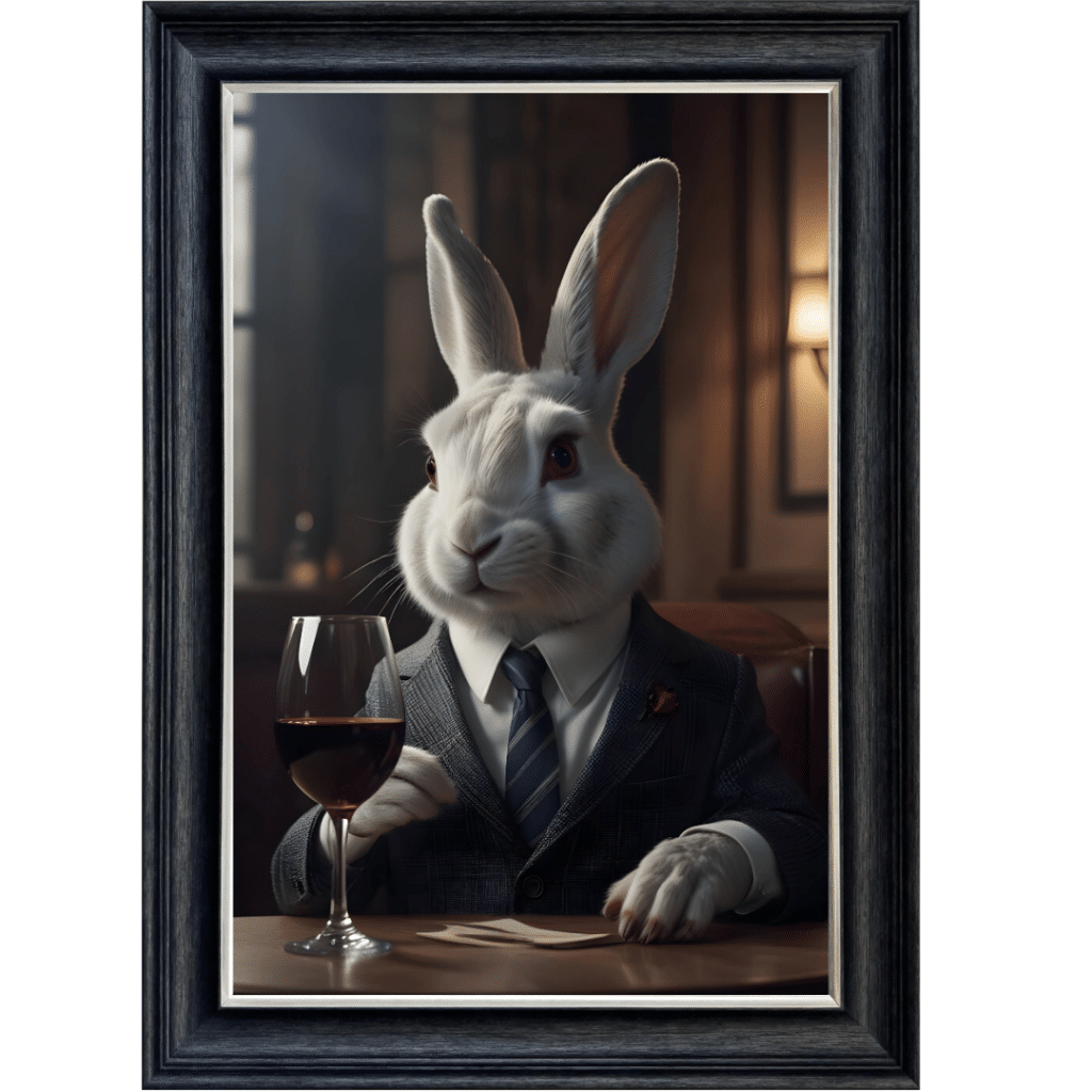 Rabbit in Suit - Framed Animal Wall Art