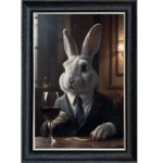 Rabbit in Suit - Framed Animal Wall Art