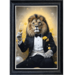 Yellow Lion - Framed Animal Wall Art