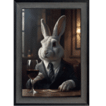 Rabbit in Suit - Framed Animal Wall Art