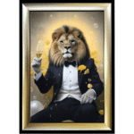 Yellow Lion - Framed Animal Wall Art