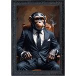 Monkey in Suit - Framed Animal Wall Art