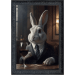 Rabbit in Suit - Framed Animal Wall Art