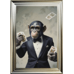 Monkey Poker - Framed Animal Wall Art